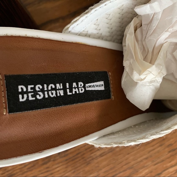 Design Lab Lord &Taylor 4inch Block Heel Woven white Mules Size 10 - Picture 11 of 16